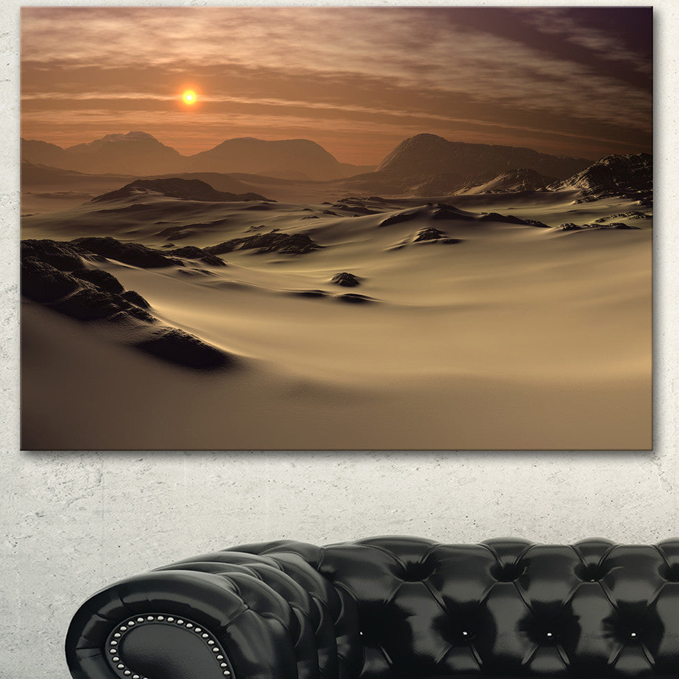 Beautiful Brown Fantasy Terrain, Landscape Canvas Art Print, 60"x28"