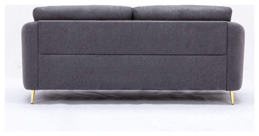 Yuina 34"W Upholstered Sofa, Gray Linen