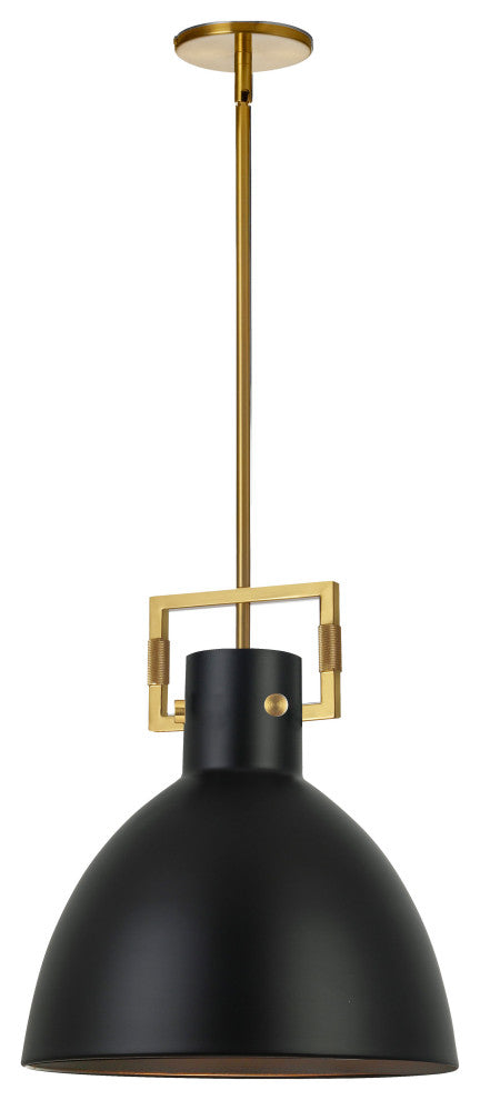 Liberty Contemporary 1 Light Matte Black Aged Brass Metal Pendant