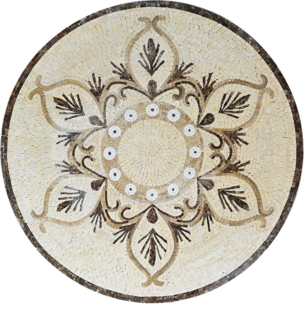 Classic Palmette Medallion, Jata Mosaic 72"x72"