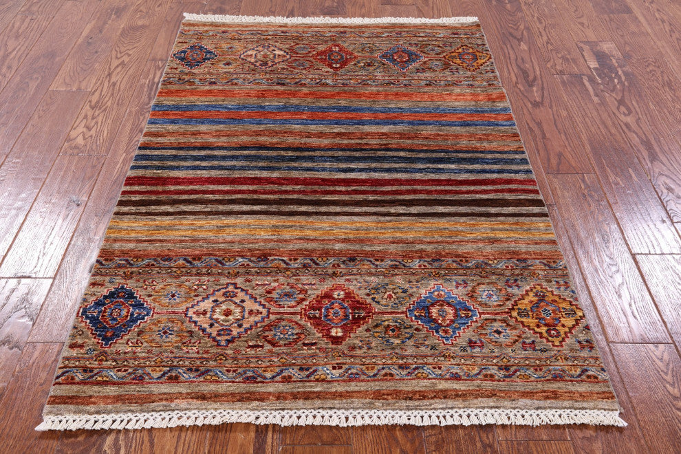 Super Kazak Khorjin Handmade Wool Rug 3' 5" X 5' 0" Q10076