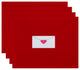 18"x14" Valentine Print Placemat, Red, Set of 4
