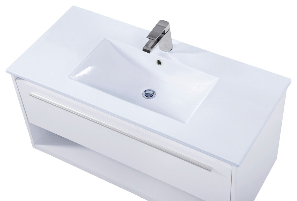 40" Single Bathroom Floating Vanity, White