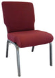 Advantage Church Chair 20.5" Wide, Maroon Fabric/Silver Vein Frame