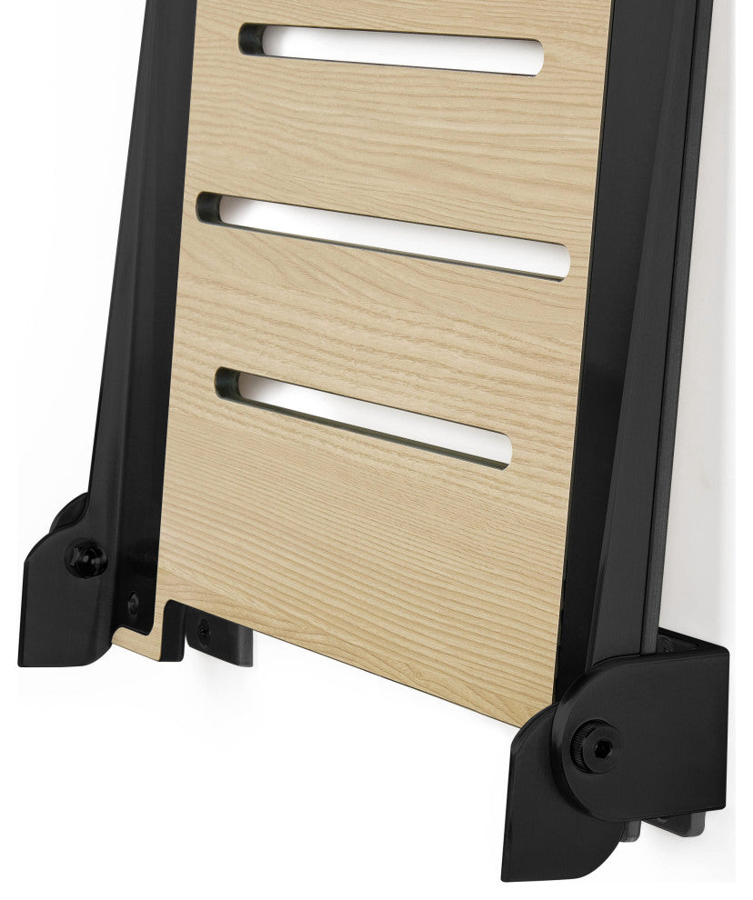 Seachrome SlimLine Folding Wall Mount Shower Seat, Urban Chic, Matte Black Frame