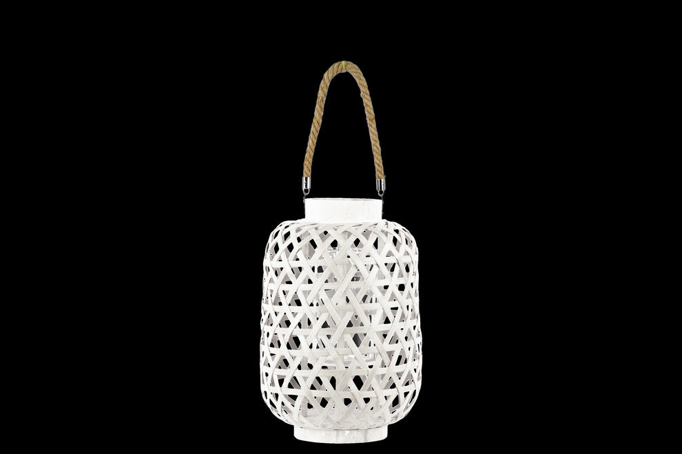 Arvada Bamboo Lantern, Washed White