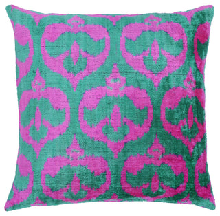 Canvello Decorative Green Pink Pillows For Couch With Down Insert 18"x18"