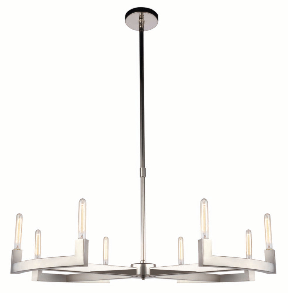 Elegant 1535G48PN Corsica 8 Light Polished Nickel Chandelier