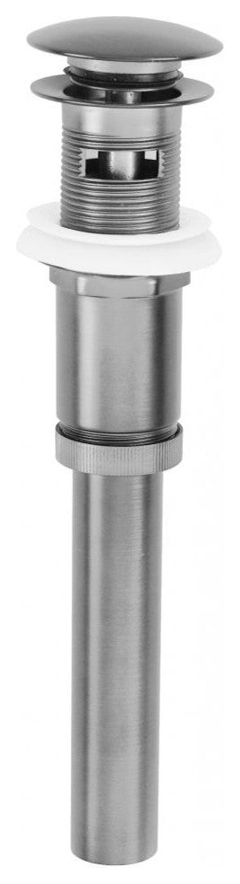 Euro Mushroom Lavatory Drain With Overflow Holes - Exposed In Satin Nickel