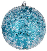 4" Turquoise Glitter Hail Ball 6/Bag
