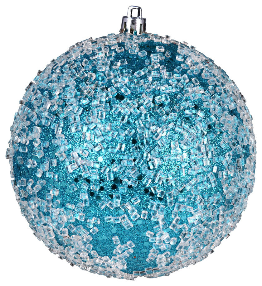 4" Turquoise Glitter Hail Ball 6/Bag