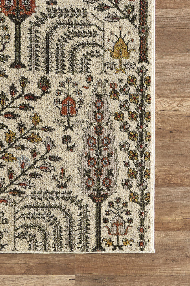 Abani Mesa MES130A Beige Tree of Life Print Area Rug