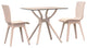 Mio Dining Set With 2 Chairs White