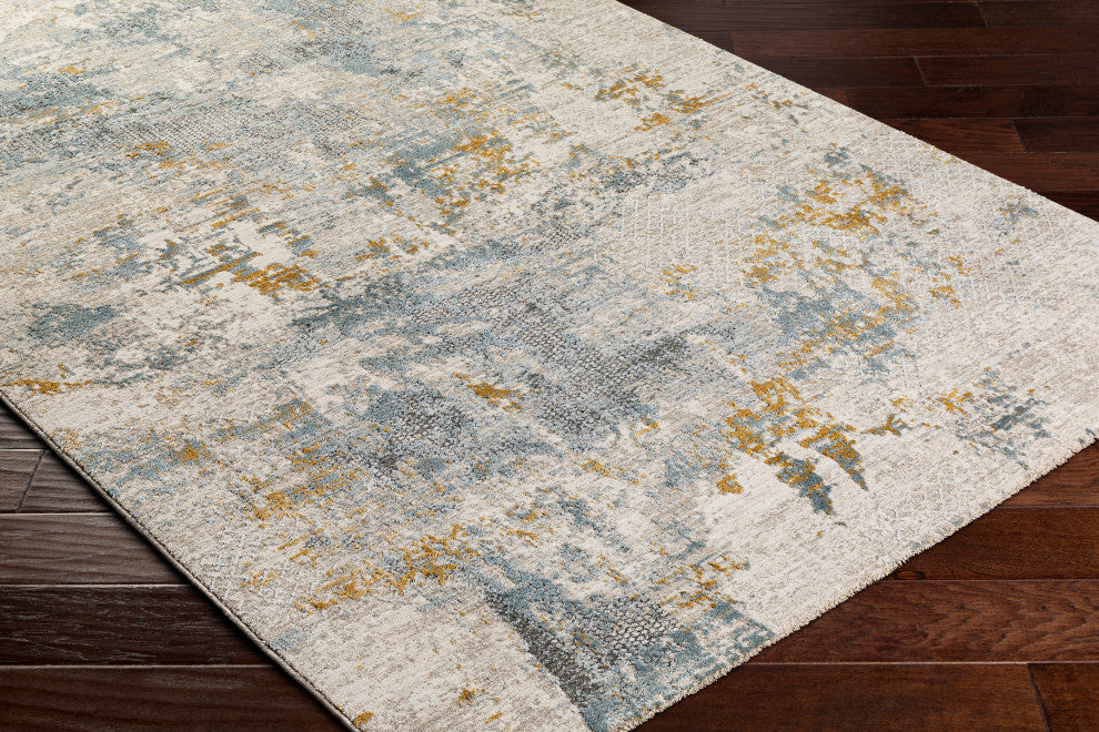 Surya Dresden DRE-2300 Machine Woven Area Rug, Taupe, 5'3" x 5'3"