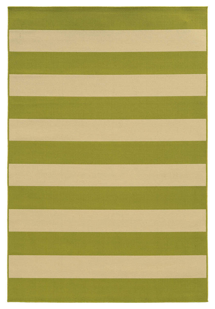 Oriental Weavers Riviera Green/Ivory Geometric Indoor/Outdoor Rug 6'7"X9'6"