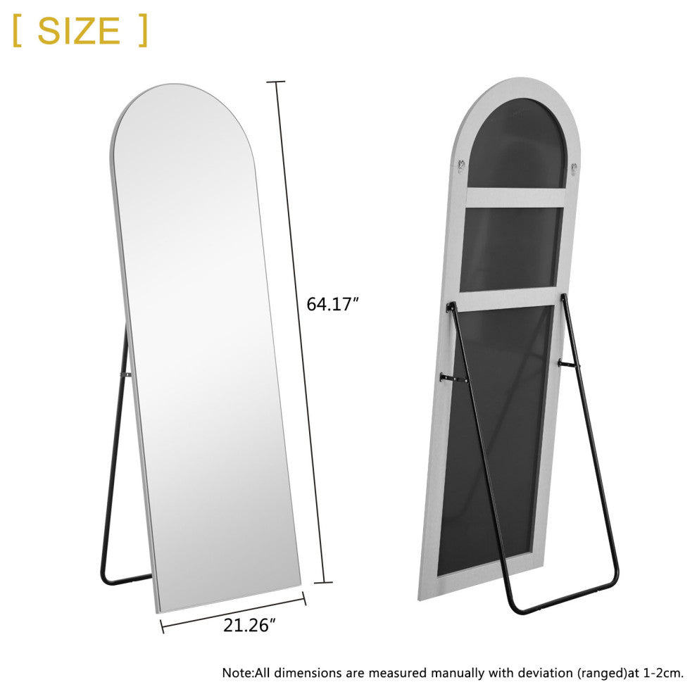 Arched Silver Standing Mirror