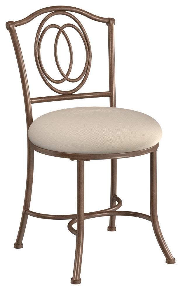 Hillsdale Furniture Emerson Metal Vanity Stool, Golden Bronze