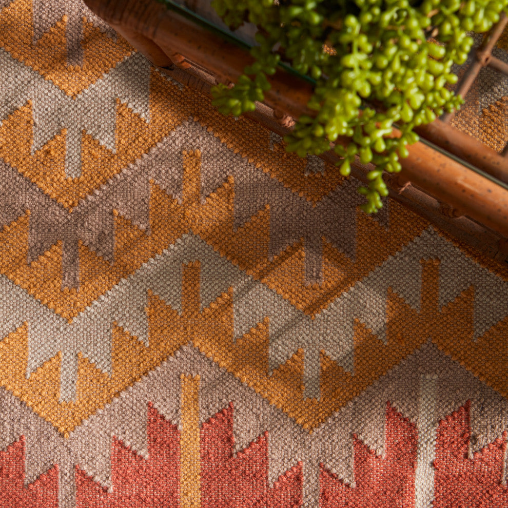 Jaipur Living Emmett Indoor/Outdoor Geometric Orange/Beige Area Rug, 5'x8'