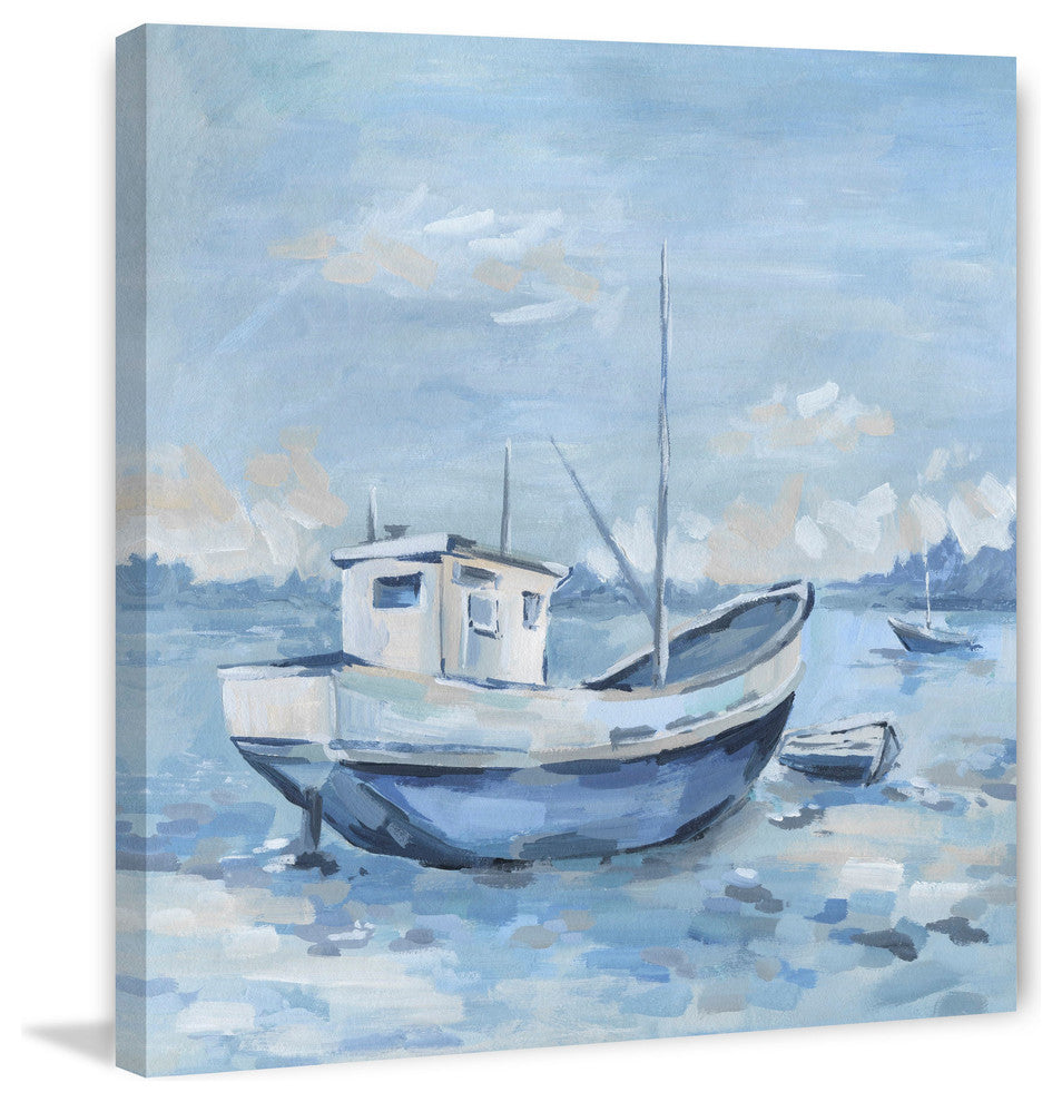 "Simple Boat" Painting Print on Wrapped Canvas, 32"x32"