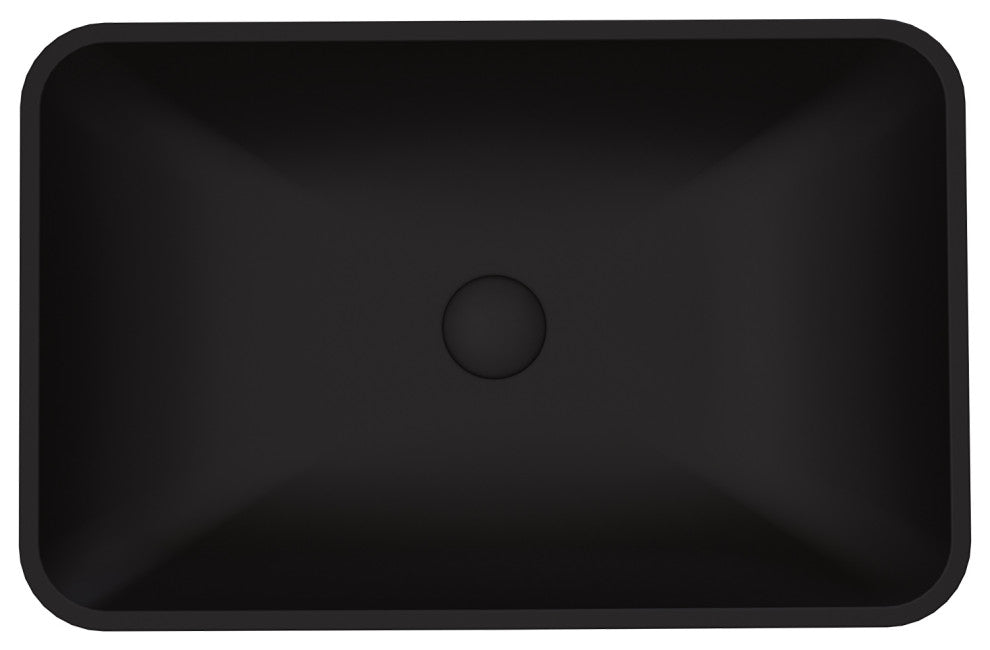 VIGO Hadyn 22"L x 14"W x 4"H Glass Rectangula Vessel Bathroom Sink in MatteShell