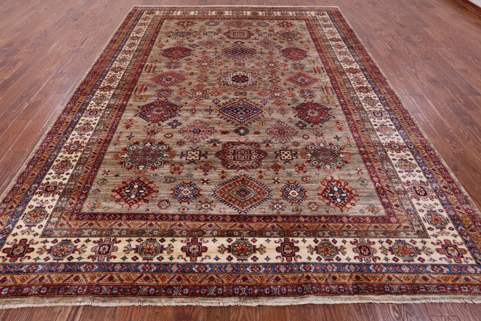 Super Kazak Hand Knotted Wool Rug 9' 2" X 11' 11" Q9776