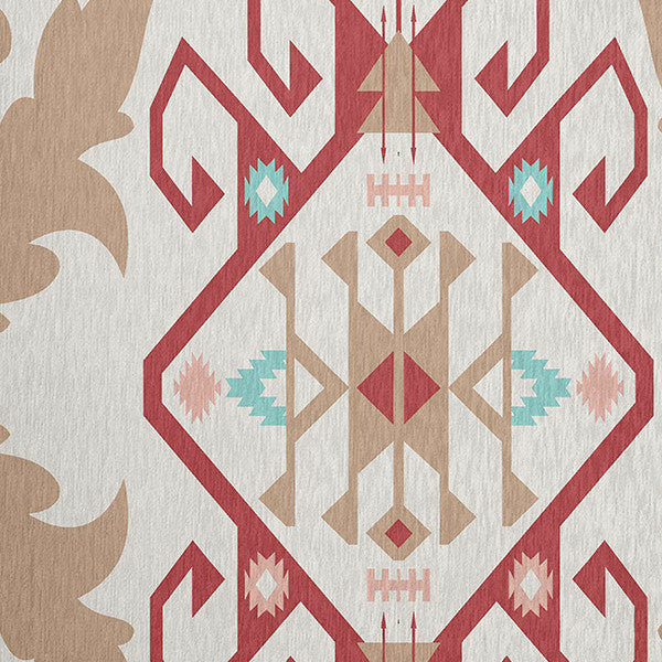Bombay Medallion Spring Chenille Rug, Ligonberry Red, 5'x7'