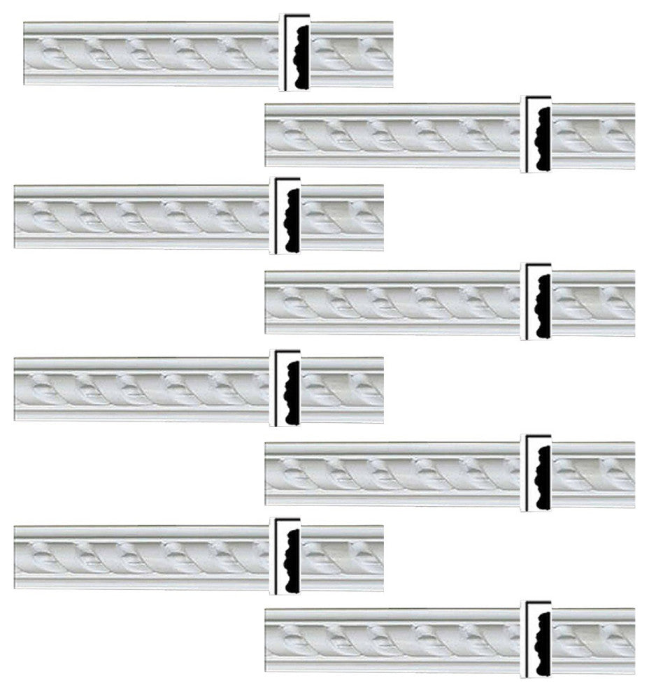 Crown Molding White Urethane Emily Ornate Design 8 Pieces Totaling 638" Length