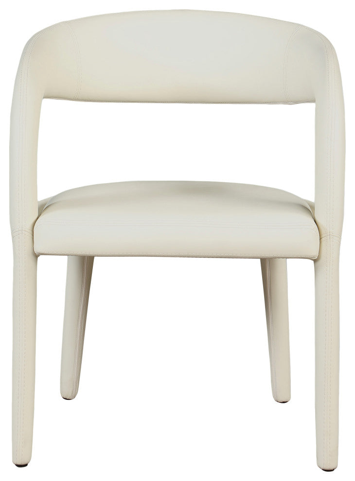 Meridian Furniture Sylvester Faux Leather Dining Chair, Cream
