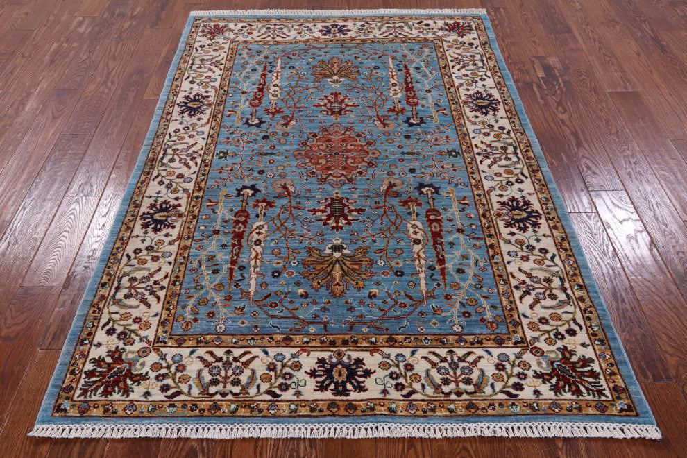 Hand-Knotted Persian Tabriz Wool Rug 4' 10" X 6' 10" Q10145