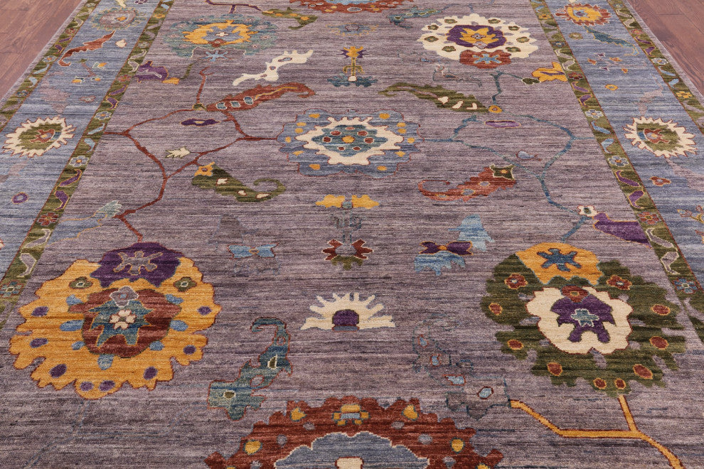 Turkish Oushak Hand-Knotted Wool Rug 9' 1" X 12' 0" - Q12400