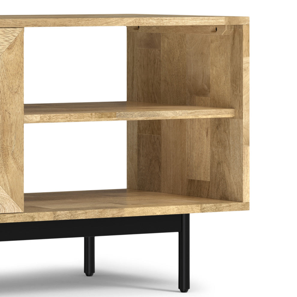 Reeves Solid Mango Wood TV Media Stand, Natural For TVs up to 65 inches
