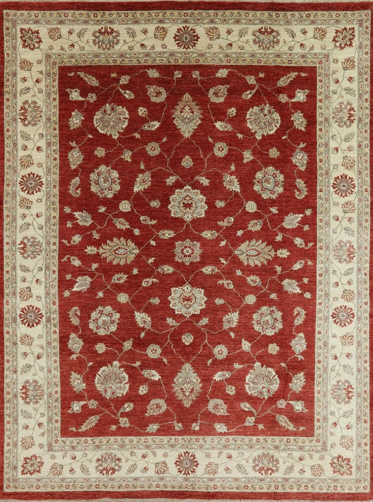 9'x12' Traditional Oushak Style Hand Knotted Peshawar Rug, W2513
