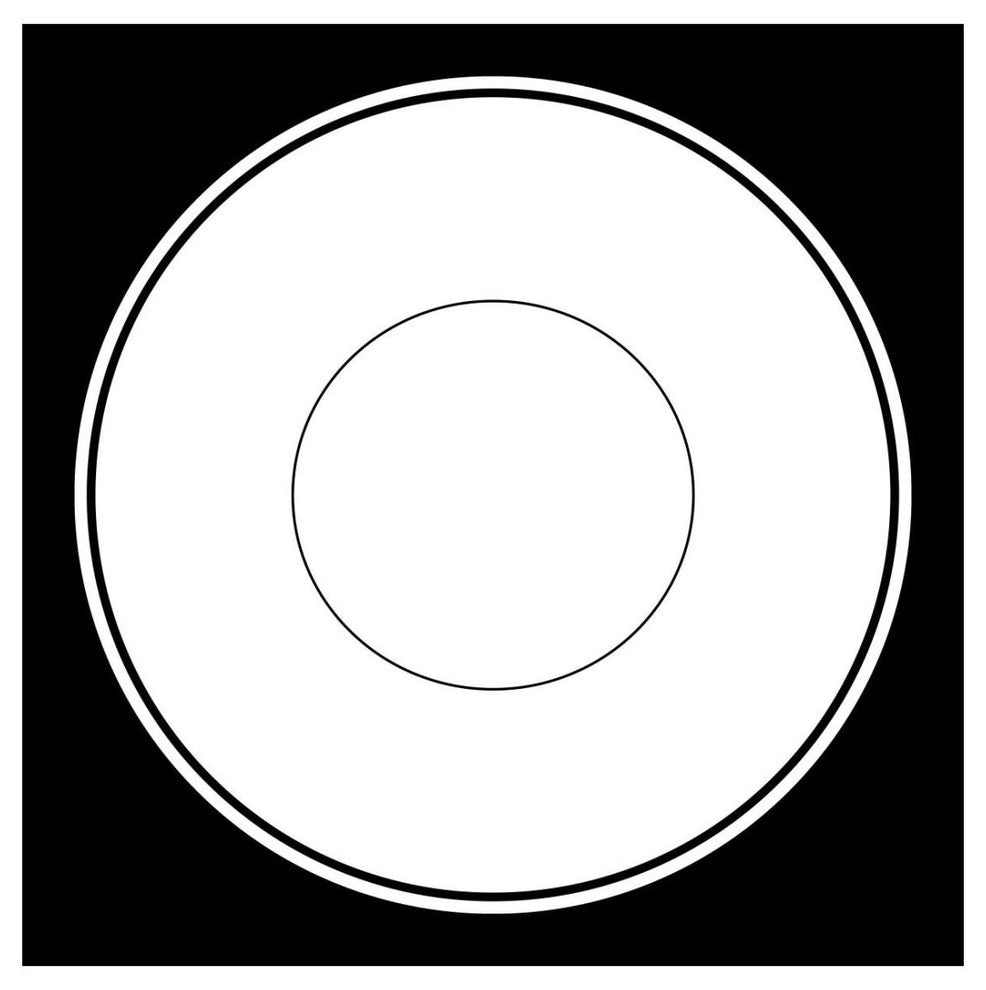 "Mealtime: White on Black - Plate" Digital Paper Print by BG.Studio, 26"x26"