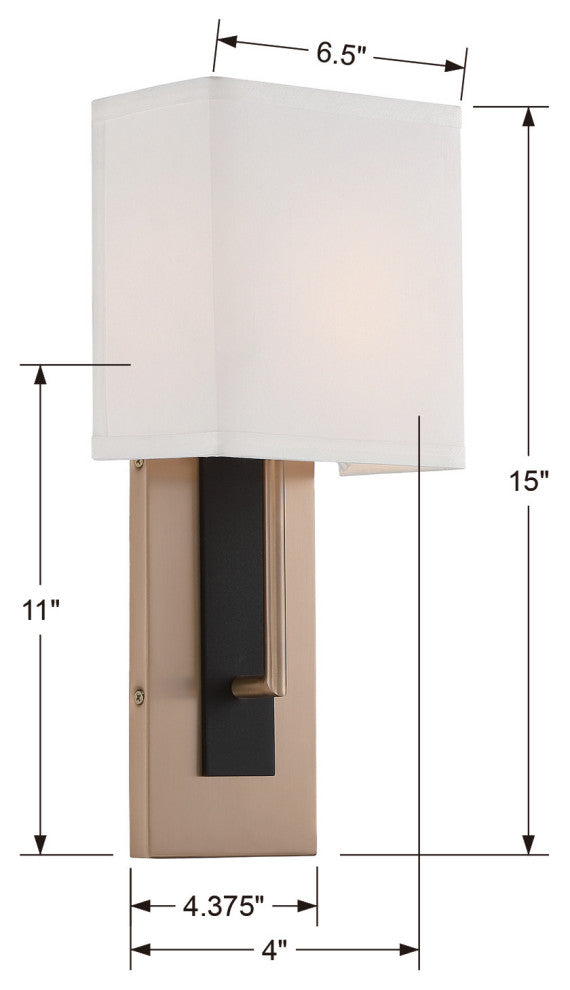 Crystorama Lighting Group BRE-A3631 Brent 15" Tall Wall Sconce - Polished
