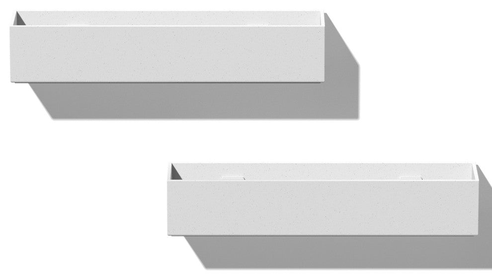 Veadek Geo Series Hanging Planter, White, 16", 2 Pack