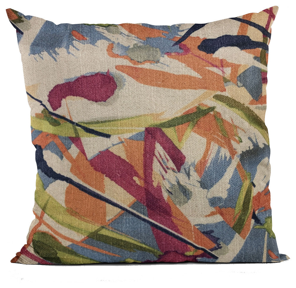 Plutus Multi-Color Graphic Print Luxury Throw Pillow, 12"x20"