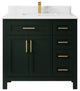 Cambridge 36 Center Sink Bath Vanity in Dark Forest Green 1.5" Empira Quartz