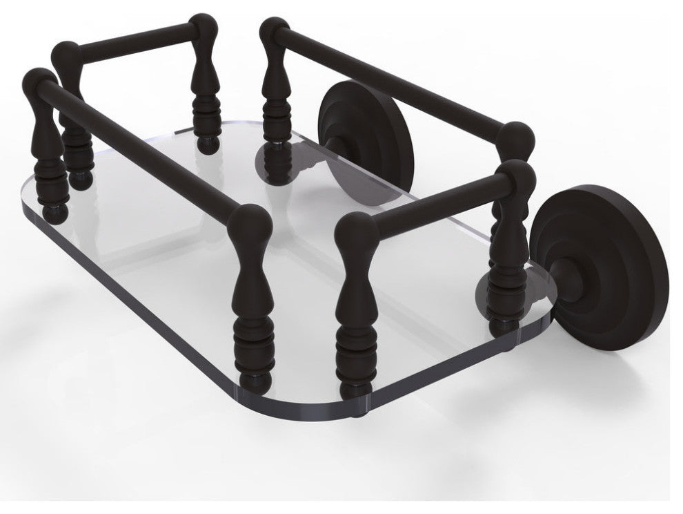 Que New Wall Mounted Glass Guest Towel Tray, Oil Rubbed Bronze