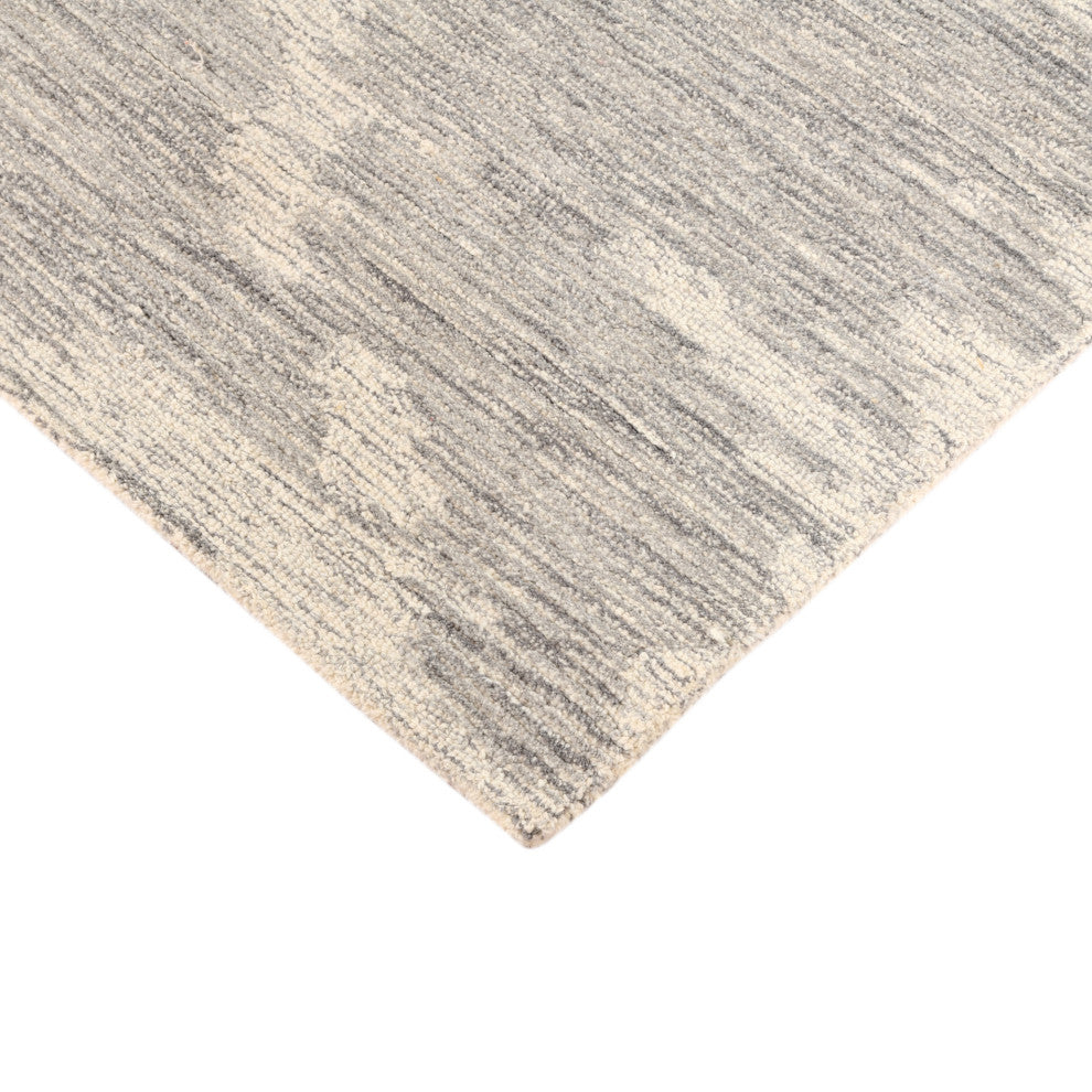Mexico Abstract Ivory Gray Hand-Hooked Area Rug 8' x 10'