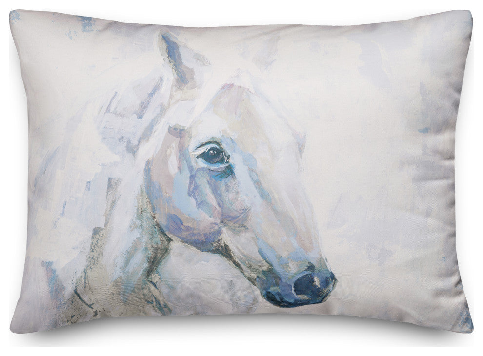 Painterly Blue Horse 14x20 Spun Poly Pillow