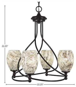 Capri 4-Light Chandelier, Dark Granite/Natural Fusion