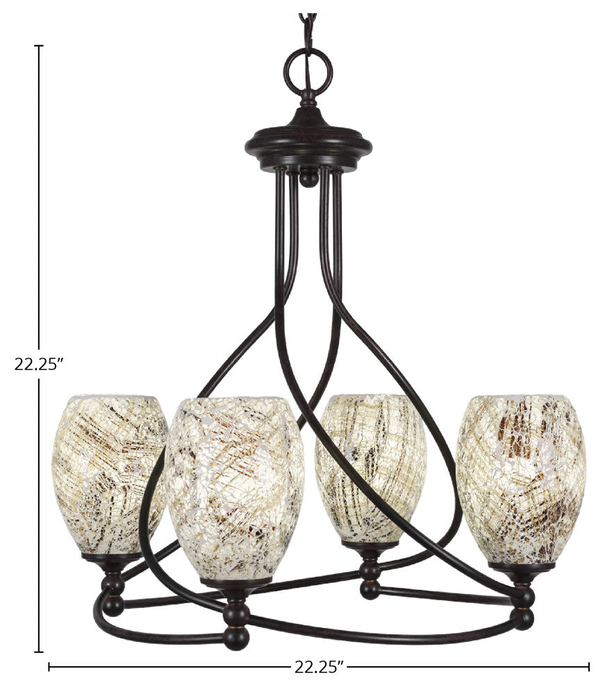 Capri 4-Light Chandelier, Dark Granite/Natural Fusion