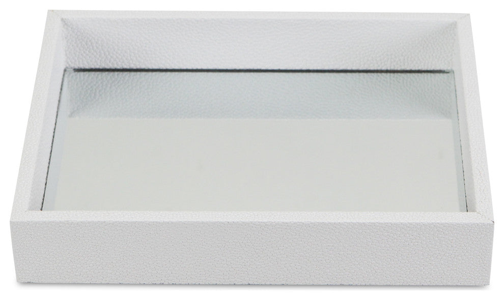 Bubble Mirrored Tray, 10", White