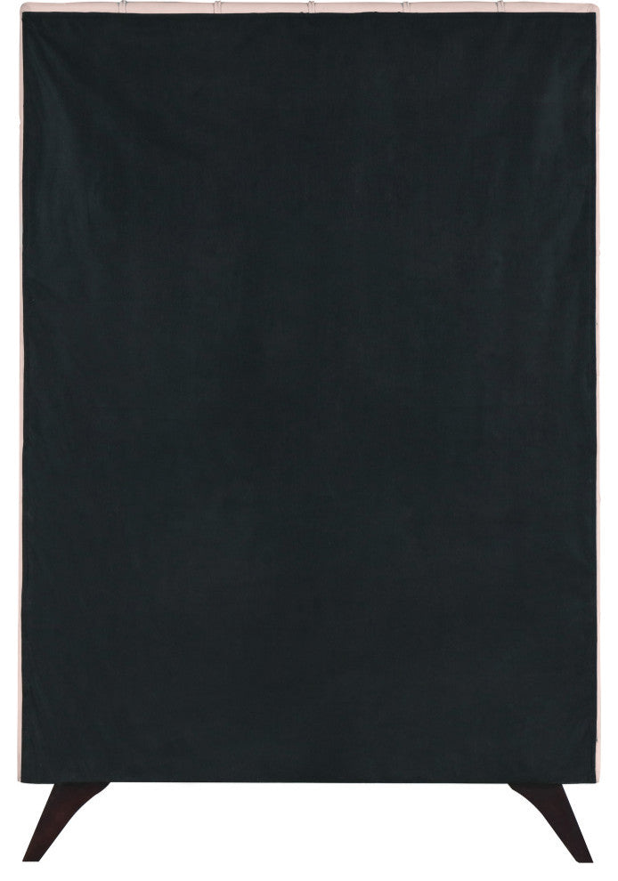 Elly Velvet Upholstered Bed, Pink, Twin