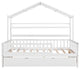 Gewnee Wood Full Size House Bed with Trundle for Kids in White