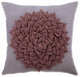 Origami Flower Lavender Purple Suede Wool 14"x14" Pillow Cover, Flowerbed