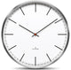 Huygens One35 White Index Wall Clock, Stainless Steel