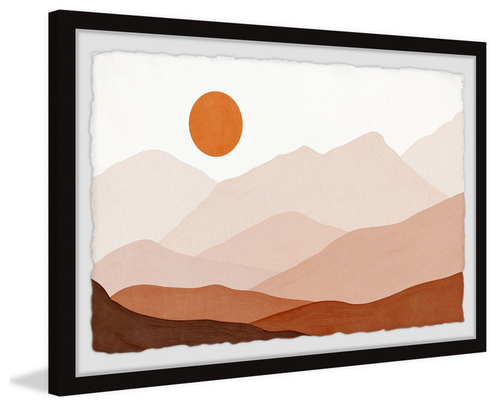 "Connected Mountains" Framed Painting Print, 30x20