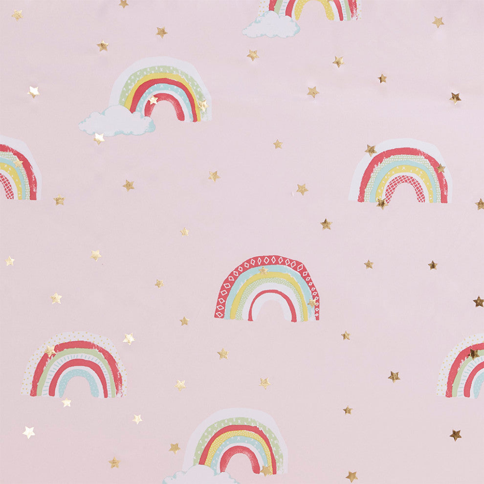 Mi Zone Kids Room Rainbow Curtains Total Blackout Window Panel,50" X 84", Pink