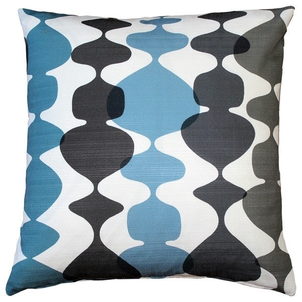 Pillow Decor - Lava Lamp Charcoal Cream 19x19 Throw Pillow